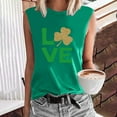thumbnail image 2 of Patrick's Day Casual Mujer Sin mangas O-cuello Impreso Tops Damas Chaleco Pompotops  lopia997316, 2 of 4