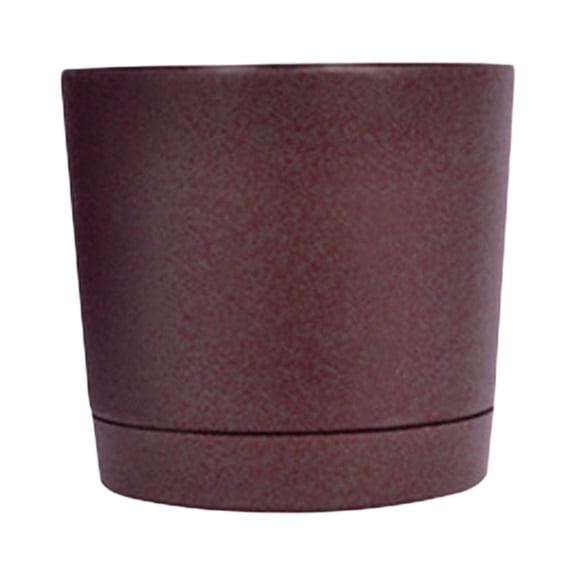 CHELIASD 8 Inch Plastic Planter Pot for Indoor Plants, Modern Cylinder Design, Drainage Hole & Saucer Included, Stable Structure, Elegant Home for Indoor Outdoor Plants
