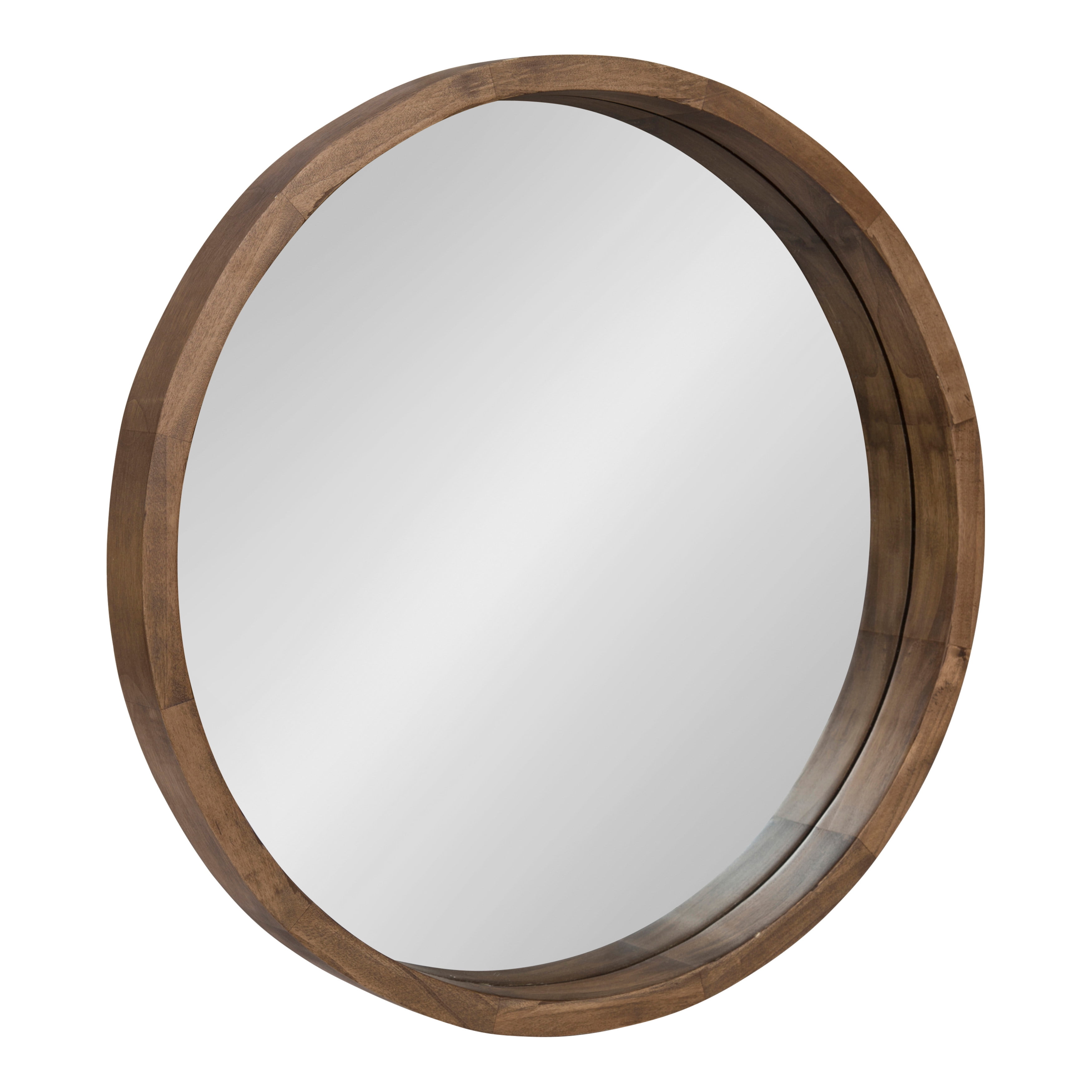 Natural Wood Round Wall Mirror, Round Mirror With Natural Wood Frame