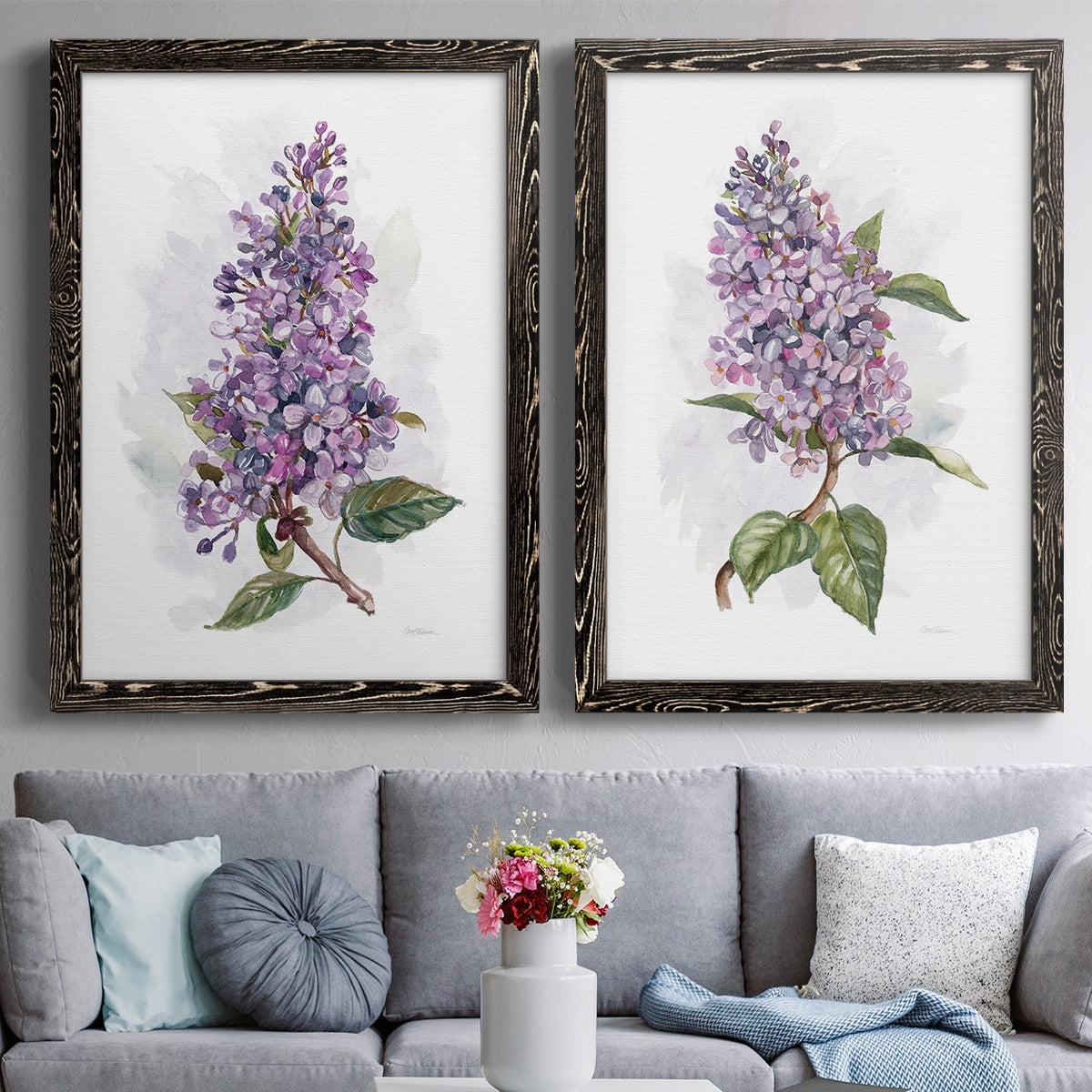 Awash in Lilac I - Premium Framed Canvas 2 Piece Set - Ready to Hang