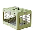 thumbnail image 2 of Jaula plegable para cachorros y gatos, jaula de viaje para aerolíneas, transpirable, reutilizable, plegable, caja de transporte para gatos, perrera Verde, 2 of 8