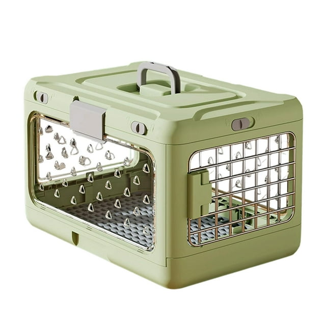 Jaula plegable para cachorros, transportín para mascotas, jaula de para gatos, resistente, plegable y transpirable, perrera portátil para perros Verde