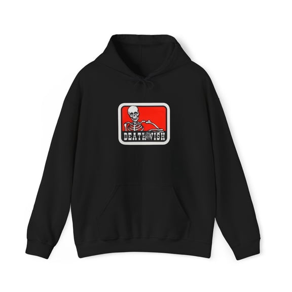 Benny Boys Skeleton Deathwish 2000s Skateboard Vintage Classic Hoodie Print - M / Black