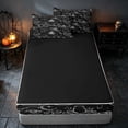 thumbnail image 3 of Homewish Halloween Mystic Moth Zipper Full Size Comforter Sets with Fitted Sheet and 2 Pillowcases, Hippie Crystal Eye Zipper Bedding Set, Black Gray White, Black Reversible, 3 of 6