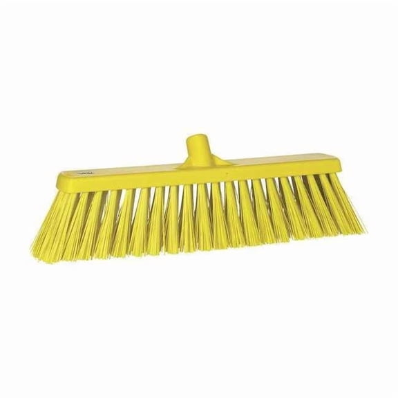 Vikan 2 1/2 x 19 in Sweep Face Broom Head, Stiff, Synthetic, Yellow 29206