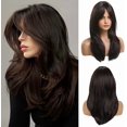 thumbnail image 1 of Yanonmyfd Black Wigs for Women Long Wig with Bangs Natural Straight Wigs Synthetic Hair Heat Resistant Wigs for Daily Party Cosplay Wear, 1 of 38