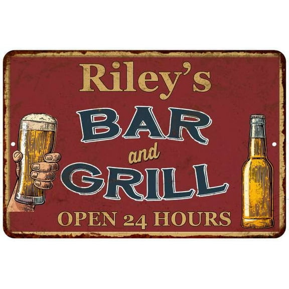 Riley's Red Bar and Grill Rustic Sign Decor 8x12 108120045183