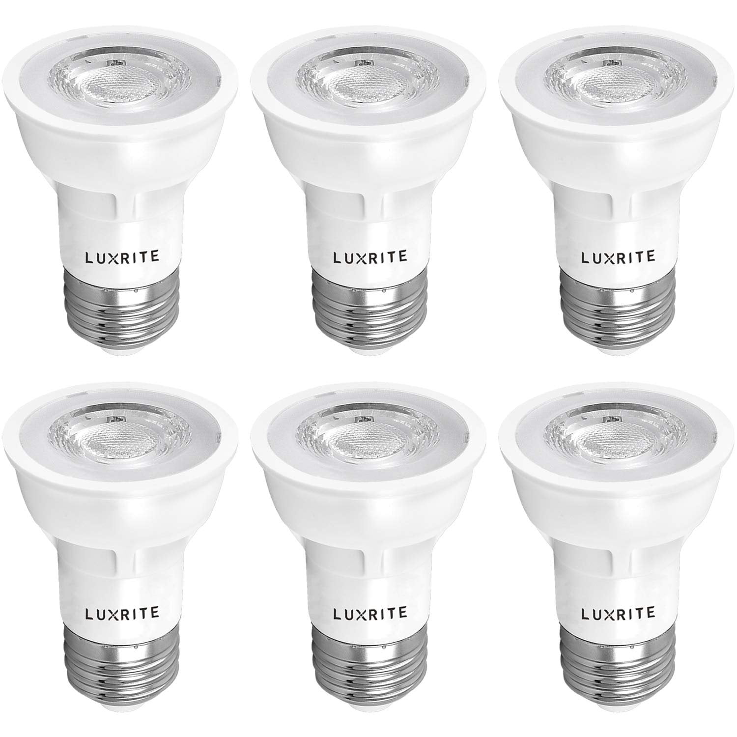 Show Minimal Humiliate Luxrite PAR16 LED Dimmable Spot Light Bulb, 5.5W (50W Equivalent) 5000K  Bright White, 450 Lumens, E26, 6 Pack - Walmart.com