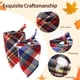 thumbnail image 3 of Bandanas para perros, bufanda para mascotas a cuadros naranjas para niños y niñas, tela duradera, pañuelo navideño para perros grandes y extra grandes, 3 of 7