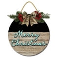 thumbnail image 1 of Eveokoki 11" Christmas Decorations Wreath, Christmas Wooden Hanging Sign Rustic Farmhouse Front Door Porch Sign for Christmas Home Front Door Window Wall Decoration, 1 of 5
