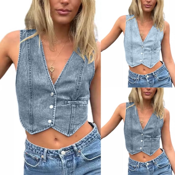 Ashirexll Sleeveless Tops for Women Fashion Casual Sleeveless V-Neck Solid Color Blouses Ladies Tank Tops