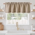 thumbnail image 5 of NICETOWN Double Layer Valance for Cafe, Semi Sheer Light Filtering Linen Valance Rod Pocket Farmhouse Linen Window Drapes for Bathroom, 52"x18", Burlap, 1 Panel, 5 of 8