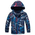 thumbnail image 1 of AAMILIFE Boys Waterproof Fleece Lined Jacket Color Block Windbreaker Hooded Coat, 1 of 2