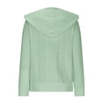 thumbnail image 6 of felwors Zip Up Cardigan Sweater for Women Cable Knit Hoodie Long Sleeve Jacket Oversized Outwear Drawstring Sweatshirts Green, M, 6 of 6
