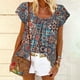 thumbnail image 2 of Camiseta informal para mujer, blusa estampada de manga corta con cuello redondo, Tops Fridja  zx816, 2 of 7