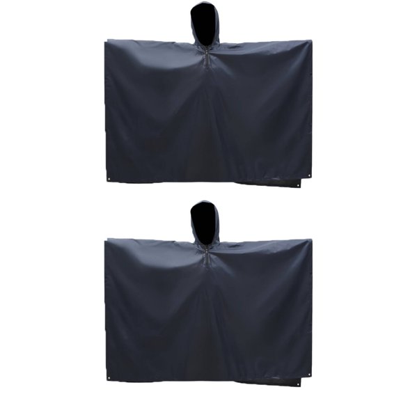 AUQ 2Pcs Rain Poncho Foldable Single-Layer PVC Coating Rain Ponchos for Adults,Flexible Collar Zipper Ponchos Adult for Camping Adventures,Army Green,PVC