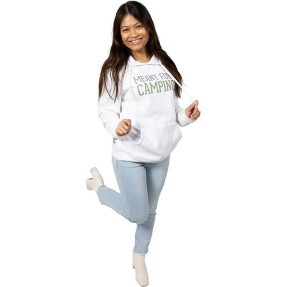 Pavilion Gift Company - Camping - Small White Unisex Hooded Sweatshirt