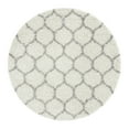 thumbnail image 3 of Unique Loom Trellis Shag Collection Area Rug - Ruby (6' Round Ivory/Gray), 3 of 11