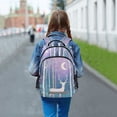 thumbnail image 6 of FORMRS Kids School Backpack Elementary Student Unisex Travel Bookbag with Reflective Stripes, Purple Night Deer, 6 of 7