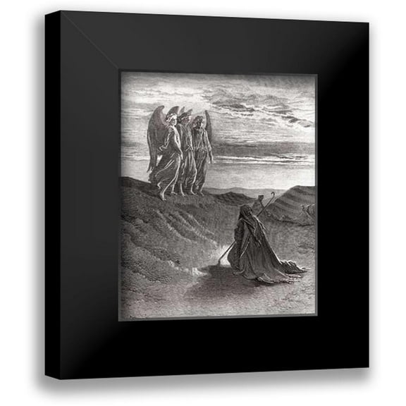 Dore, Gustave 12x14 Black Modern Framed Museum Art Print Titled - The Lord Appearing Before Abraham