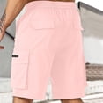 thumbnail image 5 of VV AVEORS Men'S Casual Dressy Cargo Shorts Lightweight Elastic Drawstring Waist Stretch Hiking Short With Patch & Side Pockets Pink 3XL, 5 of 5