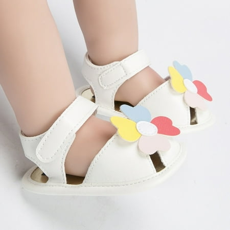

Hunpta Kids Sandals Infant Girls Floral Shoes First Walkers Shoes Summer Toddler Flower Flat Sandals