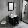 thumbnail image 3 of Walsport 24" Luxurious Bathroom Vanity Set with Mirror Black Cabinet and White Ceramic Vessel Sink 2 Large Sliding Drawers and 2-Door Pop-up Drain Faucet, 3 of 7