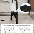 thumbnail image 6 of Yaheetech Queen Size Vintage Metal Bed Frame with Diamond Pattern, Black, 6 of 7