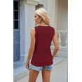 thumbnail image 5 of Women'S Trendy Tank Tops Eyelet Embroidery Sleeveless V-Neck Tank Shirts for Daily Casual Wine Red XL, 5 of 6