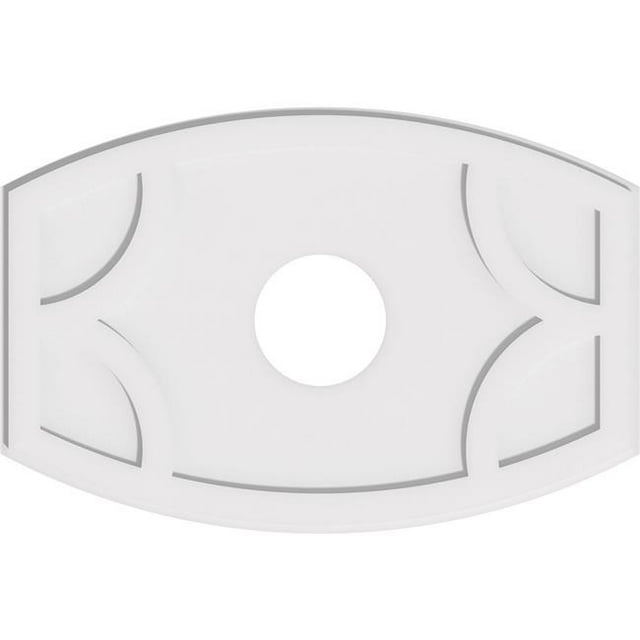 Ekena Millwork CMP34X22KY-07000 7 in. ID x 18.25 in. Rectangle Kailey Architectural Grade PVC Contemporary Ceiling Medallion