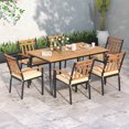 thumbnail image 2 of Costway 63-Inch Outdoor Dining Table for 6 People with Acacia Wood Tabletop & Metal Legs, 2 of 10