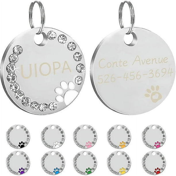 2 piezas de placas de identificación con grabado. Etiqueta de dirección Etiqueta de perro Etiqueta de perro Regalo personalizado de identificación de mascota