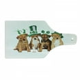 thumbnail image 1 of Clover Cutting Board, Dog Lover Themed Photo with Puppies with Irish Hats, Decorative Tempered Glass Cutting and Serving Board, in 3 Sizes, by Ambesonne, 1 of 2
