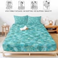 thumbnail image 5 of Twin XL Size Fitted Sheet Set - Green Geometric 2 Piece Bedding Sets 16" Deep Pocket Fitted Sheet with 1 Pillowcases, Farmhouse Abstract Neutral Motifs Brushed Microfiber Hotel Luxury Bed Sheets, 5 of 9