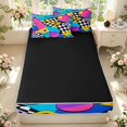 thumbnail image 4 of Manfei Classic Plaid Zipper Twin Comforter Sets with Fitted Sheet and 2 Pillowcases,Vintage Check Zipper Bedding Set,Pink Blue Yellow,Black Reversible,4pcs, 4 of 8
