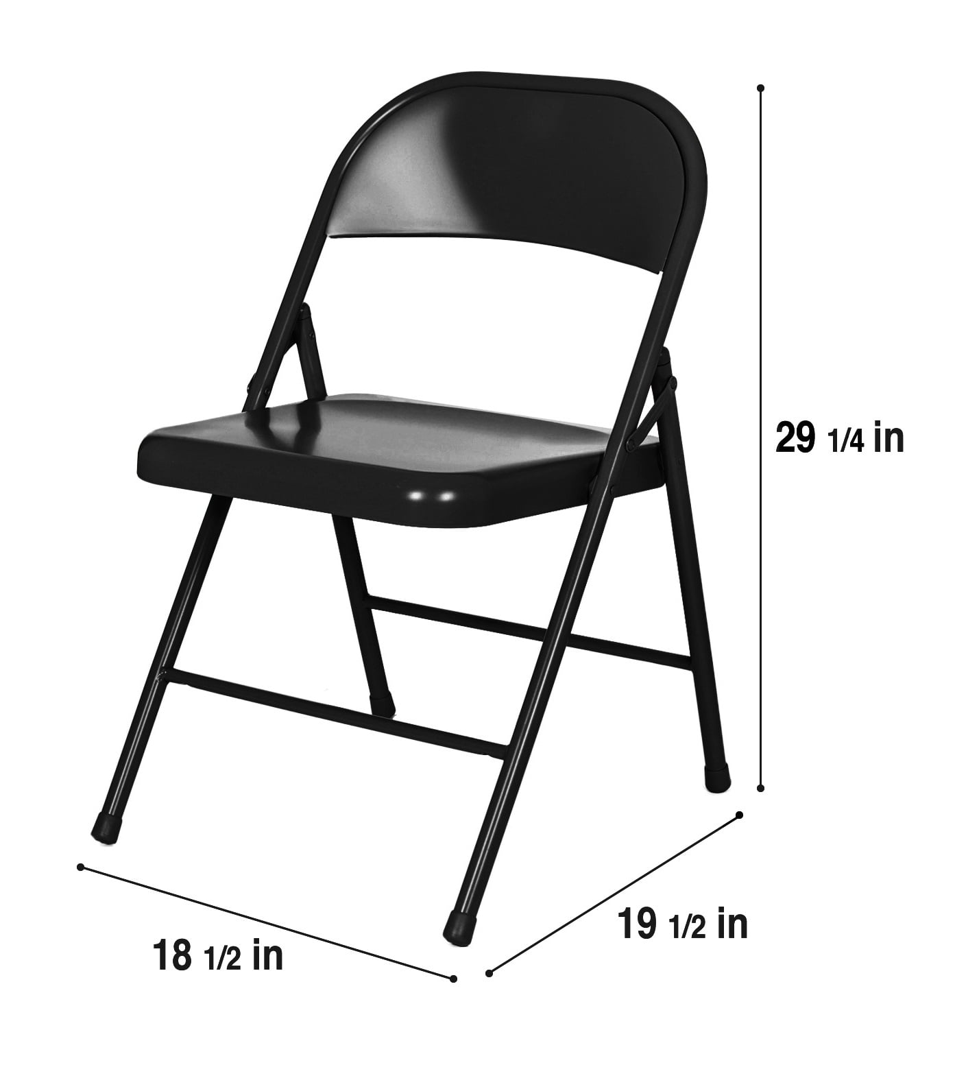 Hampden Furnishings Bernadine Collection Basics All Metal Folding Chair, Black, Pack of 4