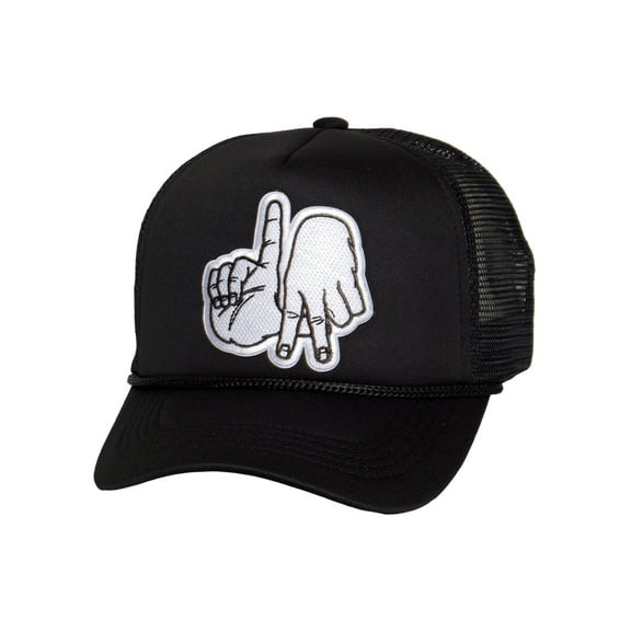 Top Headwear Men's Los Angeles Hand Sign Trucker Hat - LA Fingers Snapback Hat, Black