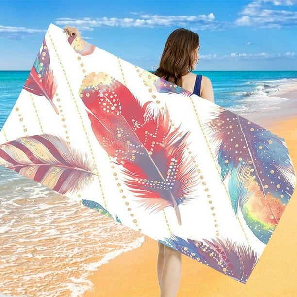 Toalla de playa de microfibra superabsorbente, toalla de baño grande, manta de playa anti-arena, toalla de viaje plegable, cubierta para piscina, manta de camping de 70 x 140 cm, ligera,
