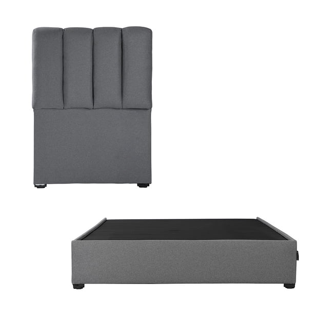 Box Base cama Individual + Cabecera Kami Gris