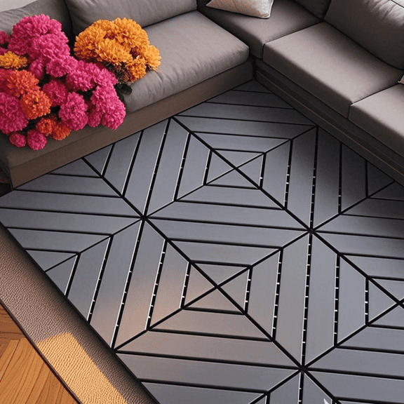 44-Pack Plastic Interlocking Deck Tiles, 12"x12" Waterproof Patio Flooring for Outdoor & Indoor Use - Ideal for Poolside, Balcony & Backyard
