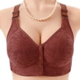thumbnail image 2 of AHTJRT Mastectomy Bra for Women Front Button V Neck Full Coverage Seamless Bralette Comfort Post-Surgery Breastfeeding Bra Brown 36, 2 of 3