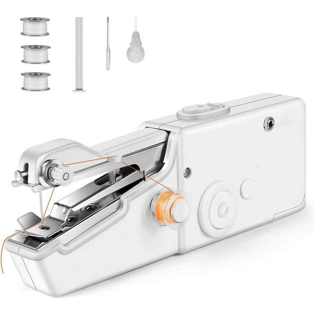 Máquina de coser de mano, mini máquina de coser eléctrica portátil inalámbrica Herramienta de puntada rápida para tela, ropa o tela para niños Uso en el hogar para viajes Fason WRMH-998