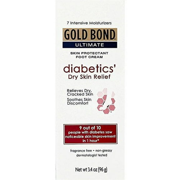 Gold Bond Ultimate Diabetic Skin Relief Foot Cream Fragrance Free 3.4 oz
