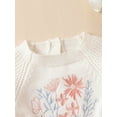 thumbnail image 5 of Elippeo Autumn Infant Baby Girl Knit Jumpsuit 6M 9M 12M 18M 24M Flower Embroidery Long Sleeve Drawstring Waist Romper Fall Clothes, 5 of 10