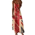 thumbnail image 2 of SMihono Été Boho Maxi Robe pour les Femmes Plus Size Femmes Jour de l'Indépendance Imprimée Sangle Longue Robe Plage Balance Robe, 2 of 5