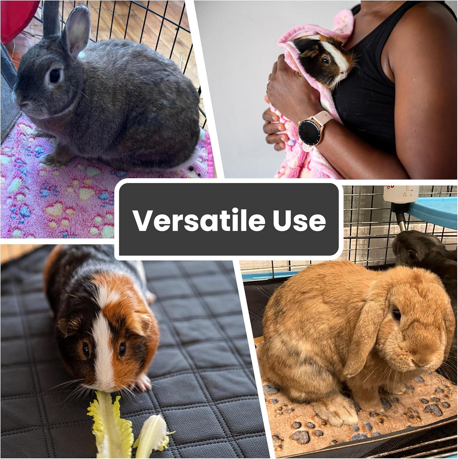 5pcs Blankets Super Soft Fluffy, Premium Fleece Pet Blanket Throw, Bunny Cage Mats for Dog Cat Rabbit Guinea Pig