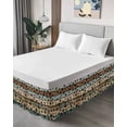 thumbnail image 4 of Dog Paws Bed Skirt Queen Size 18" Drop Teal Brown Wood Grain Vintage Ruffled Wrap Around Bed Skirts Adjustable Elastic Bedskirt Dust Ruffle for Queen Size Bed, 4 of 7