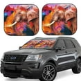 thumbnail image 1 of Fotbe Oil Paintings of Elephants 2-Piece Car Windshield Sun Shade | Sun Blocker for Car Windshield | Foldable Automotive Interior Accessories for Sun Protection-Small, 1 of 6