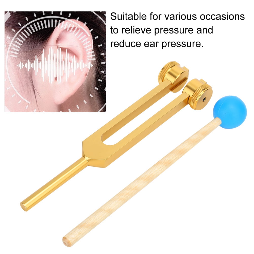 Rose Gold OM Tuning Fork Non-Magnetic 136.1HZ Effective Tuning Fork with Hammer Meditation for Nursing Therapy Tool Tuning Fork Instrument