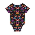 thumbnail image 2 of Daiia Colorful Floral2 Printed Unisex-Baby Short Sleeve Onesies Bodysuits Baby Climbing Clothes Soft and Comfortable Romper with Expandable Shoulder Design-12 Months, 2 of 8